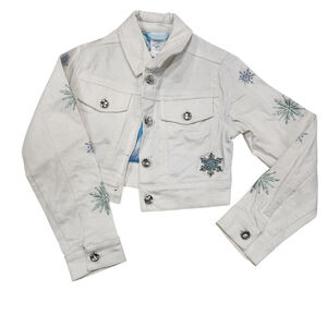 Disney Frozen Elsa Cropped Denim Jacket | Girls Size 5/6
